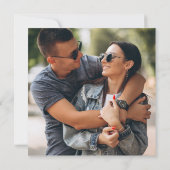 モダンで楽しいコミック風の四角い結婚式の写真 招待状 (裏面)