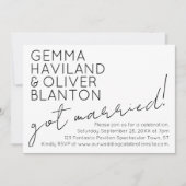 モダンで楽しいシンプルな結婚披露宴 招待状 (正面)