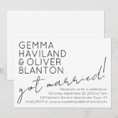 モダンで楽しいシンプルな結婚披露宴 招待状 (正面/裏面)