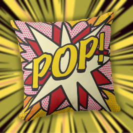 モダンで楽しいタイポグラフィック幾何学コミックPOP クッション