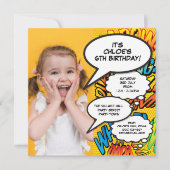 モダンで楽しいバースデーパーティーの招待状 誕生日パーティーの記念撮影にぴったり どの年齢にも対応 招待状 (正面)