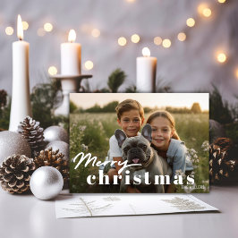 モダンで楽しいミニマルクリスマス 1枚の写真 エレガント シーズンカード