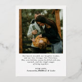 モダンで楽しい家族の2枚の写真のクリスマス 箔シーズンカード (裏面)