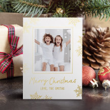 モダンで楽しい雪の結晶 メリークリスマスの手書きフォントの写真