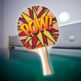 モダンで楽しいPOWコミックブックポップアート 卓球ラケット
