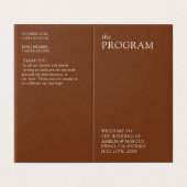 モダンで洗練されたタイポグラフィーの結婚式プログラム (外部フラット)