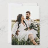 モダンで洗練されたタイポグラフィーの結婚式 招待状 (裏面)