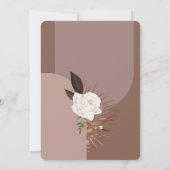 モダンで洗練されたボヘミアンの水彩花イラストのウェディング 招待状 (裏面)