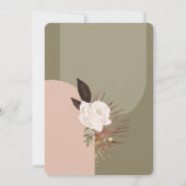 モダンで洗練されたボヘミアンの水彩花イラストのウェディング 招待状 (裏面)