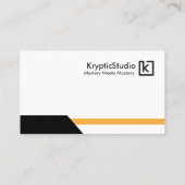 モダンで洗練された白い大胆な幾何学模様のKrypticStudio 名刺 (裏面)