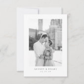 モダンで清潔感のある結婚式の写真の御礼カード サンキューカード (正面)