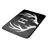 モダンで白いシカの(雄ジカの)枝角の大文字 バスマット (アングル)