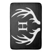 モダンで白いシカの(雄ジカの)枝角の大文字 バスマット (正面縦)