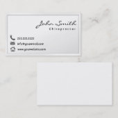 モダンで白いボーダーカイロプラクターの名刺 名刺 (正面/裏面)