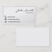 モダンで白いボーダー宝石類の名刺 名刺 (正面/裏面)