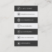 モダンで白いロゴ社会的な媒体の名刺 名刺 (裏面)