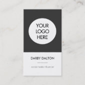 モダンで白いロゴ社会的な媒体の名刺 名刺 (正面)