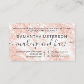 モダンで白い大理石のばら色の金ゴールドのグリッターのタイポグラフィ 割引カード (裏面)