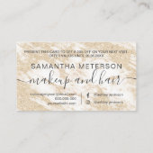 モダンで白い大理石の金ゴールドのグリッターのタイポグラフィ 割引カード (裏面)