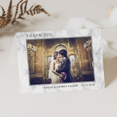 モダンで白い大理石の銀製のグリッターのサンキューカード サンキューカード