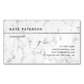 モダンで白い大理石の銀製のグリッターのストライプ マグネット名刺