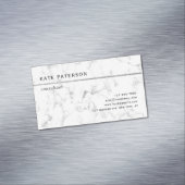 モダンで白い大理石の銀製のグリッターのストライプ マグネット名刺 (インサイチュ)