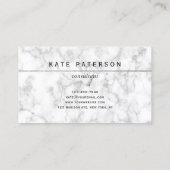 モダンで白い大理石の銀製のグリッターのストライプ 名刺 (裏面)