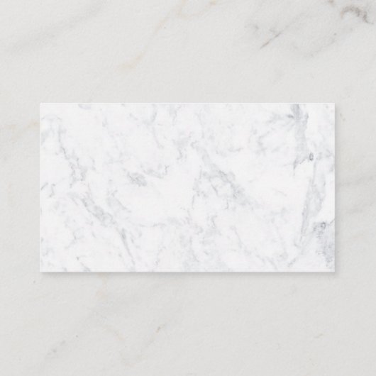モダンで白い大理石媒体の写真撮影 名刺 (裏面)