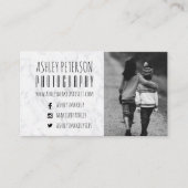 モダンで白い大理石媒体の写真撮影 名刺 (正面)