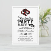 モダンで白い学校の卒業パーティーは|ロゴを加えます 招待状 (スタンド正面)