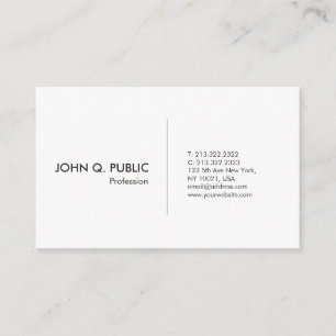 モダンで白い専門のシンプルなエレガント 名刺