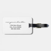 モダンで白い灰色の黒くモノグラムのな最初の名前 ラゲッジタグ (裏面横)