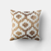 モダンで白い真鍮の金ゴールドのイカットのエレガントなパターン クッション (裏面)