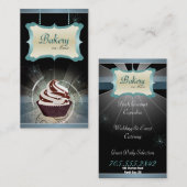 モダンで白熱［赤熱］光を放つなベーカリー及びカップケーキの名刺 名刺 (正面/裏面)