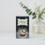 モダンで白熱［赤熱］光を放つなベーカリー及びカップケーキの名刺 名刺 (スタンド正面)