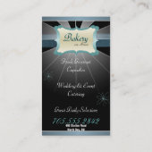 モダンで白熱［赤熱］光を放つなベーカリー及びカップケーキの名刺 名刺 (裏面)