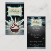 モダンで白熱［赤熱］光を放つなベーカリー及びカップケーキの名刺 名刺 (正面/裏面)