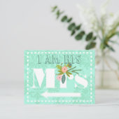 モダンで真新しいダマスク織の結婚式 ポストカード (スタンド正面)