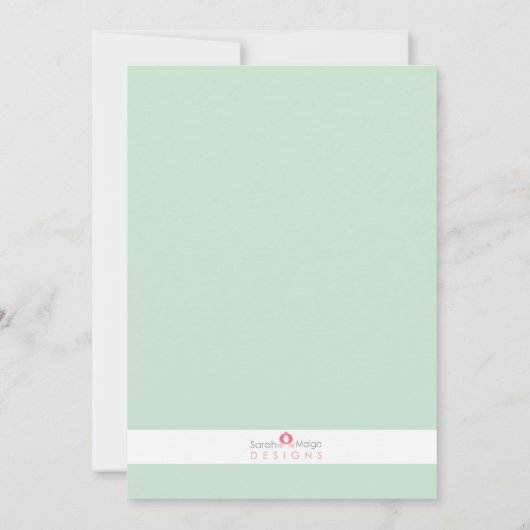 モダンで真新しいベビーはベビーシャワーの招待状を振りかけます 招待状 (裏面)