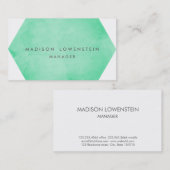 モダンで真新しい緑の水彩画の明るい上品 名刺 (正面/裏面)