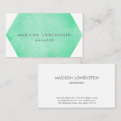 モダンで真新しい緑の水彩画の明るい上品 名刺 (正面/裏面)