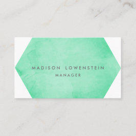 モダンで真新しい緑の水彩画の明るい上品 名刺
