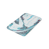 モダンで粋で白くおよび青の大理石のバス・マット バスマット (アングル)