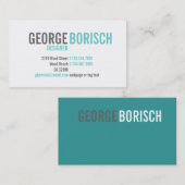 モダンで粋で青く白い灰色の名刺 名刺 (正面/裏面)