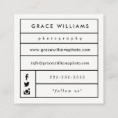 モダンで粋な写真撮影の名刺 スクエア名刺 (正面)