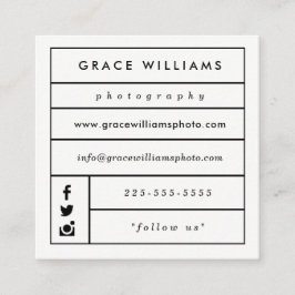 モダンで粋な写真撮影の名刺 スクエア名刺