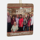モダンで素朴でカスタムな2写真の家族写真 セラミックオーナメント (右)