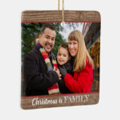 モダンで素朴でカスタムな2写真の家族写真 セラミックオーナメント (右)