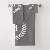 モダンで素朴で白く上品な月桂樹及び灰色 バスタオルセット (インサイチュ)