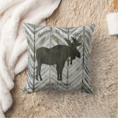 モダンで素朴なアメリカヘラジカロッジの小屋のヘリンボン家族 クッション (ブランケット)